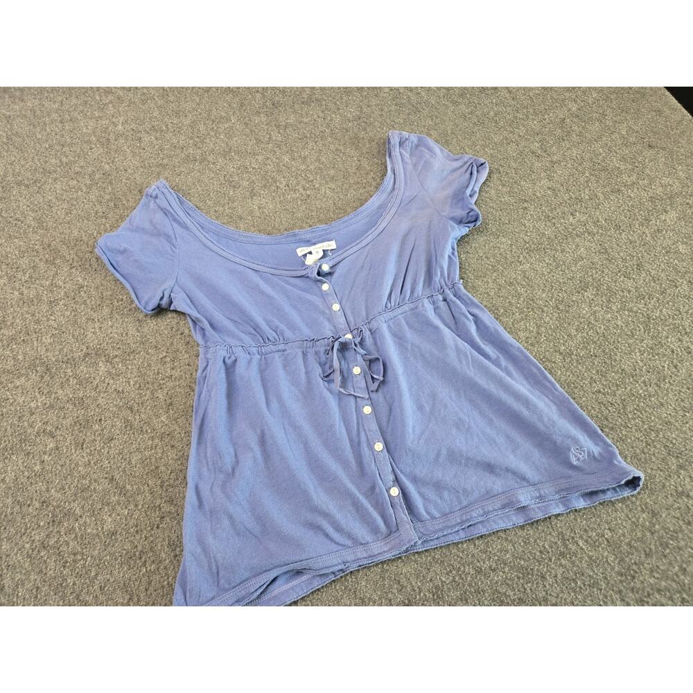 Aeropostale Y2K 2010 Button Front Babydoll Top Womans Sz M Bella Swan Fairycore - Picture 7 of 15